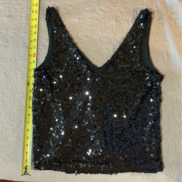 H&M Black Sequin Tank Top NWOT Size Small - Picture 6 of 8